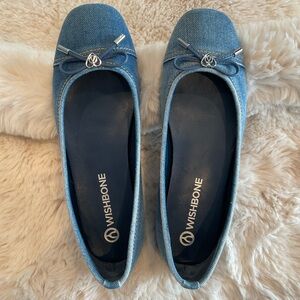 WISHBONE BALLERINA FLATS Size 8